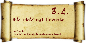 Bárkányi Levente névjegykártya