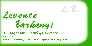 levente barkanyi business card