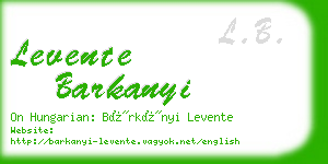 levente barkanyi business card